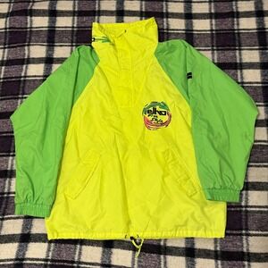 Vintage Elho Freestyle Jacket Mens Large Green Yellow Ski Pullover Neon Oversize